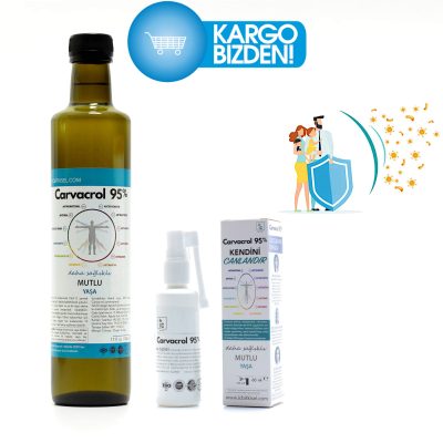 Carvacrol 95 Karvakrol Seti (500ml Cam Şişe + 60ml Ağız Spreyi)